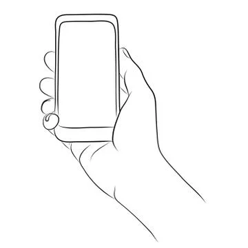 Hand holding the smart phone Stock Illustration
