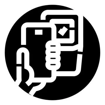 Hand holding smartphone capturing data uploading process Stock Illustration