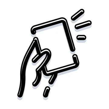 Hand holding smartphone capturing moment black white icon Stock Illustration