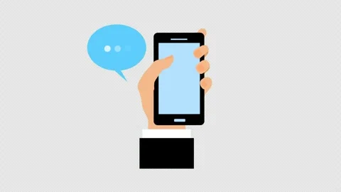Hand Holding Smartphone with Chat Bubble for Mobile Messaging Communication Stock Footage 339780659