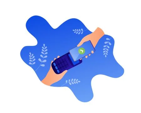 Hand holding smartphone with checkmark on screen Stock Illustration