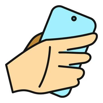 Hand holding smartphone communication technology device icon Stock Illustration