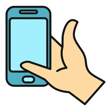 Hand holding smartphone communication technology icon Stock Illustration