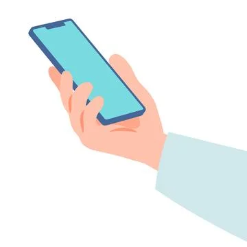 Hand holding smartphone from diagonal side Stock-Illustration