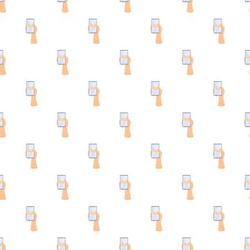 Hand holding smartphone with email message pattern 스톡 일러스트