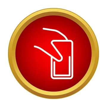 Hand holding smartphone flat vector icon Stock Illustration