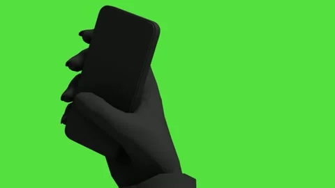 Hand Holding Smartphone Green Screen Mockup Видео 339865481
