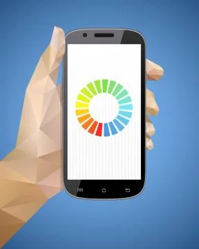 Hand holding Smartphone Stock Illustration