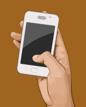 Hand Holding Smartphone Stock Illustration