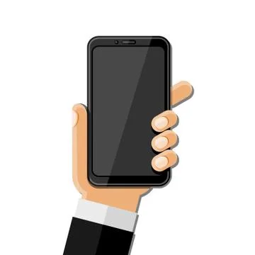 Hand holding smartphone Stock Illustration