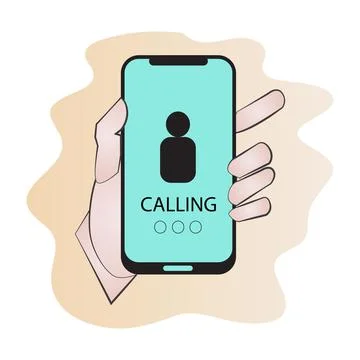 A hand holding smartphone Stock Illustration