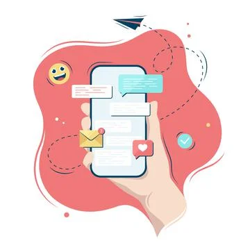 Hand Holding A Smartphone Stock Illustration