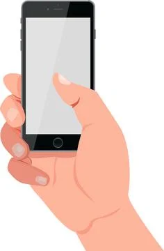 Hand holding smartphone Stock Illustration