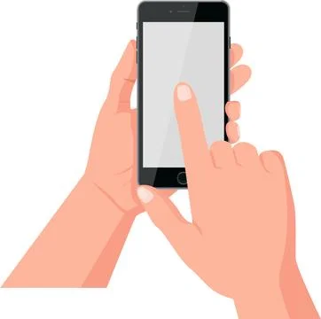 Hand holding a smartphone Stock Illustration