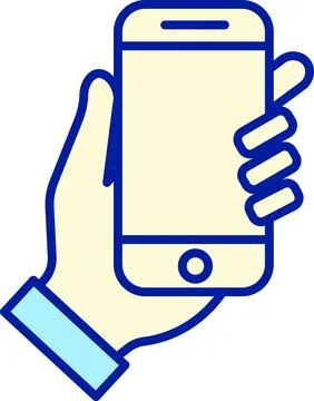 Hand holding smartphone Stock Illustration