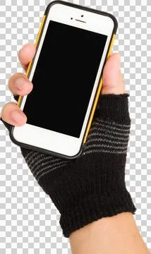 Hand holding smartphone isolate Stock Photos