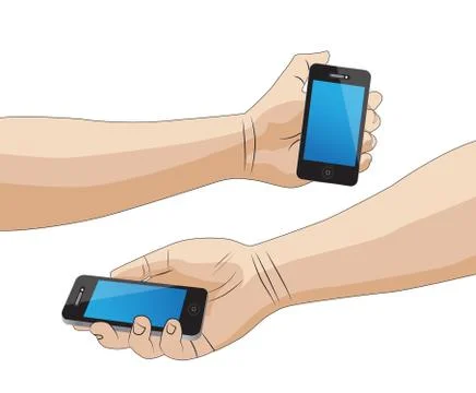 Hand holding a smartphone isolated イラスト素材