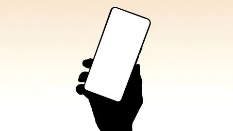 Hand holding smartphone mockup template for app ui design and presentation Stock Illustration