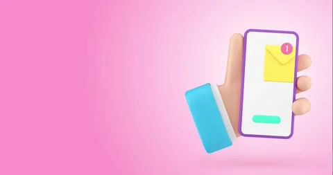 Hand Holding Smartphone With New Message Notification Icon Animation Stock Footage 274264284