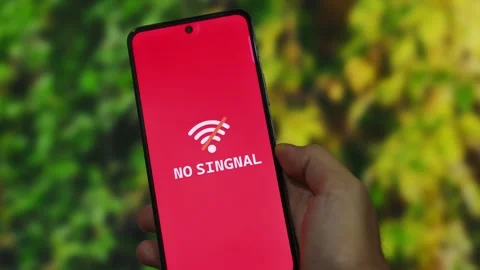 A hand holding a smartphone with no no signal 2 Stock Footage 340510085
