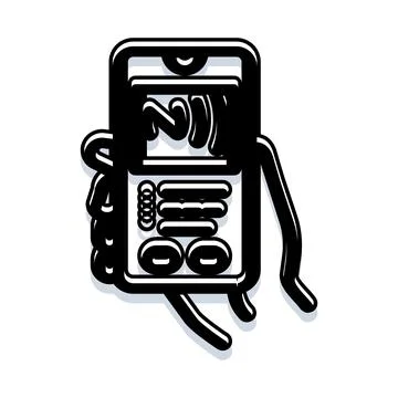 Hand holding smartphone with notification message icon Stock Illustration
