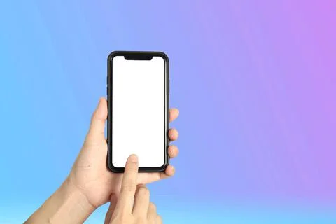 Hand holding smartphone 스톡 사진