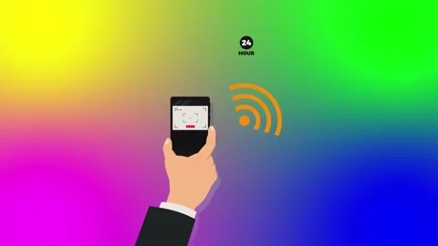 Hand holding smartphone with security icons. Stock Footage 334364428