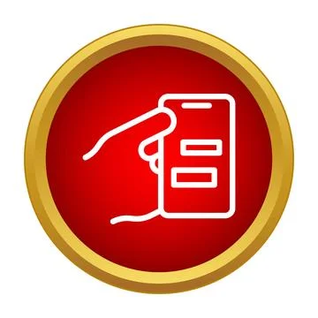 Hand holding smartphone sending message communication icon Stock Illustration