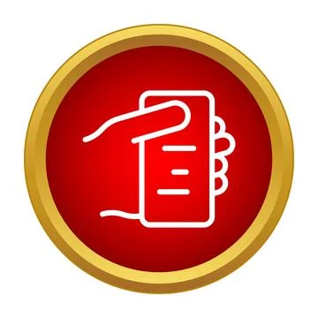 Hand holding smartphone sending message icon Stock Illustration