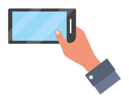 Hand holding smartphone tech 스톡 일러스트