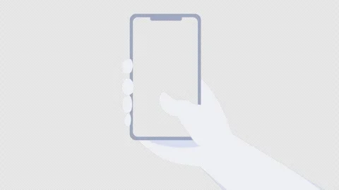 Hand Holding Smartphone with Transparent Screen Scrolling Animation on Alpha, 4K Stock Footage 340473226