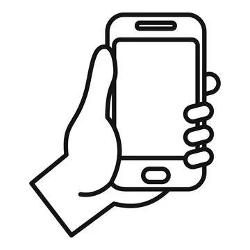 Hand holding a smartphone, using their fingers for support Illustrazione stock