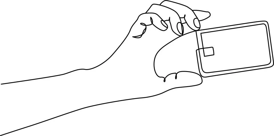 Hand holding smartphone Vector Stock Illustration