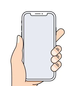 Hand holding smartphone vector illustration Stock Illustration