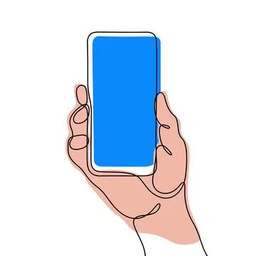 Hand holding smartphone vector illustration Stock Illustration