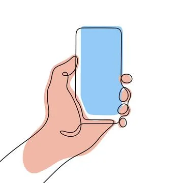 Hand holding smartphone vector illustration Stock Illustration