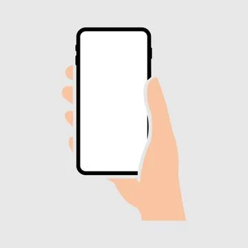 Hand holding smartphone vertically with blank screen vector illustration Stock Illustration