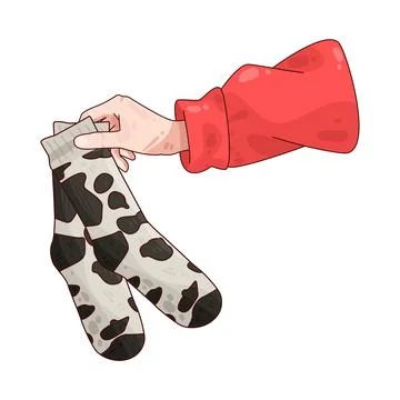 Hand holding socks illustration Stock Illustration