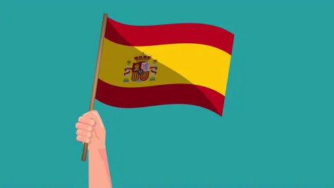Hand holding Spain flag animation. Stock Footage 168288858