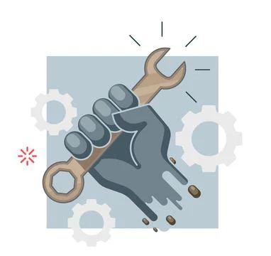 Hand Holding a Spanner - Unity for Workforce - Stock Illustration Stock Illustration