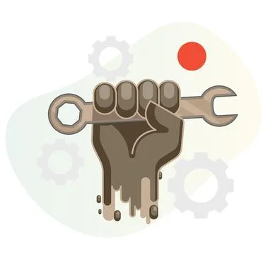 Hand Holding a Spanner - Unity for Workforce - Stock Illustration Stock Illustration