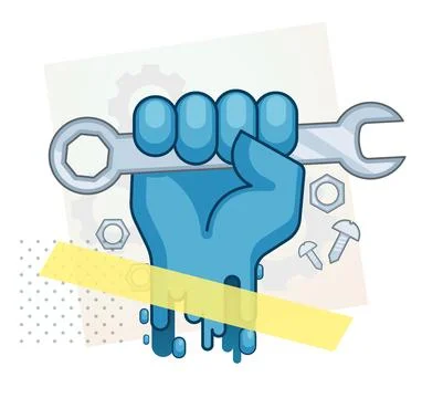 Hand Holding a Spanner - Unity for Workforce - Stock Illustration Stock Illustration