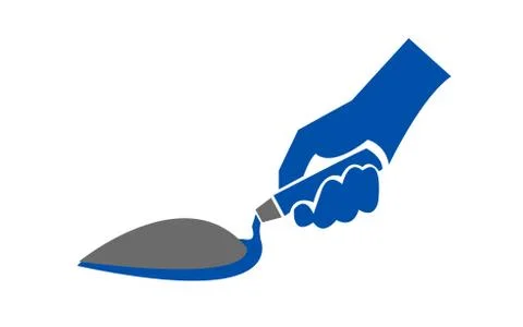 Hand holding a spatula Illustrazione stock