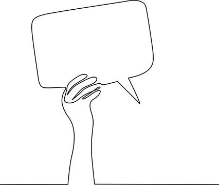 Hand holding speech bubble with blank space Vector Stock Illustration
