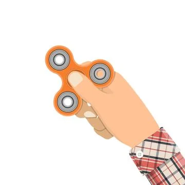 Hand holding spinner. Illustrazione stock