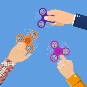 Hand holding spinner. Ilustração Stock