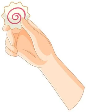 Hand Holding a Spiral Cookie Stock Illustration
