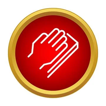Hand holding sponge icon representing cleaning and hygiene Stock Illustration