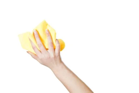 Hand holding a sponge Stock Photos