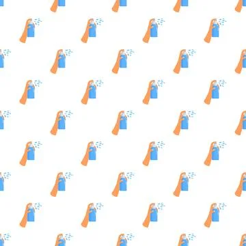 Hand holding spray bottle creating antibacterial pattern Stock Illustration